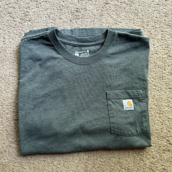 Carhartt Pocket Tee Men's Sz XL, Short Sleeve, Loose Fit, Crewneck Green/Grey - Picture 12 of 12